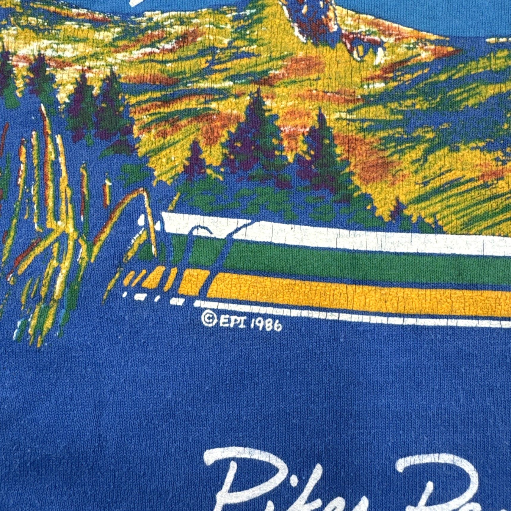 Vintage VINTAGE 1986 80s Single Stitch Pikes Peak Eagle Travel Tourist Shirt Retro READ Shirt Mens L Blue Cotton Russell Athletic True Vintage 70s 80s USA Size US L / EU 52-54 / 3 - 3 Thumbnail