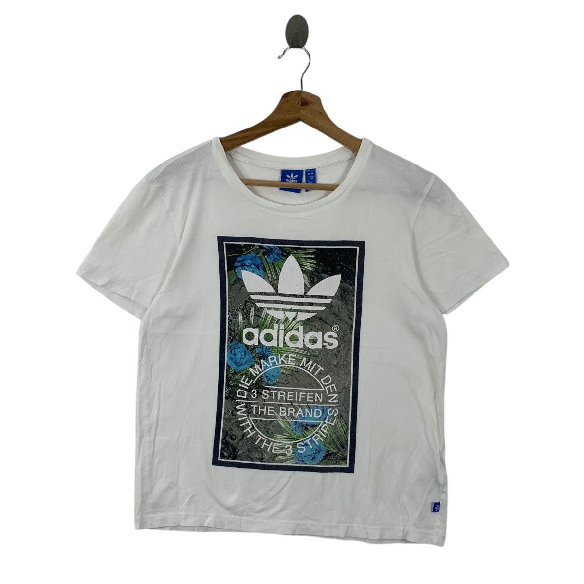 Adidas ADIDAS ORIGINALS 3 STRIPES Box Logo Cropped Top Tee Shirt Size S / US 4 / IT 40 - 1 Thumbnail
