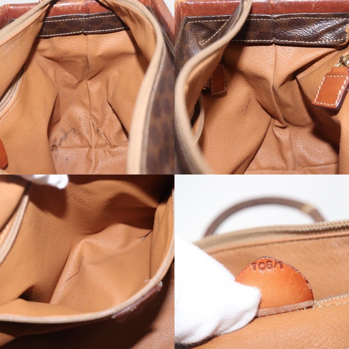Celine CELINE Macadam Canvas Hand Bag Pvc Leather Brown Gold Size ONE SIZE - 12 Thumbnail