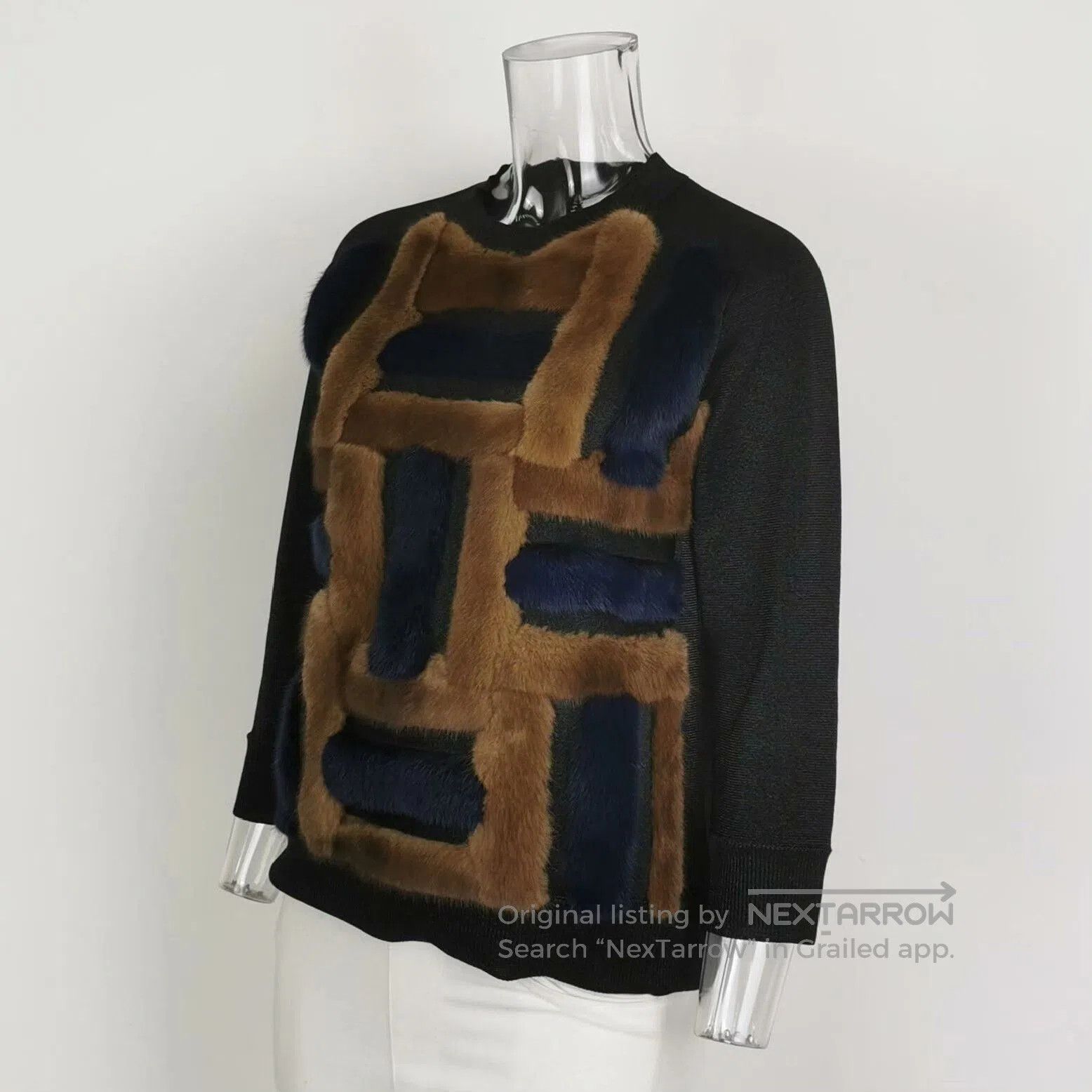 Louis Vuitton Louis Vuitton Colorblock Fur Sweatshirt S. Size S / US 4 / IT 40 - 2 Thumbnail