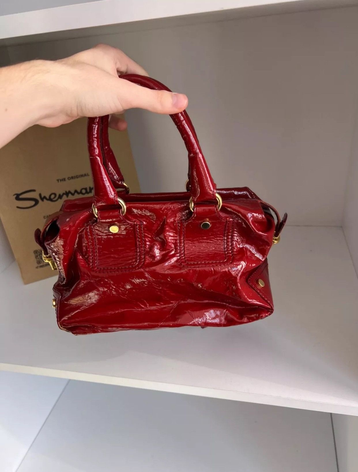 Designer × Dolce & Gabbana × Vintage Vintage D&G Red Patent Leather Front Pocket women’s bag Size ONE SIZE - 10 Thumbnail