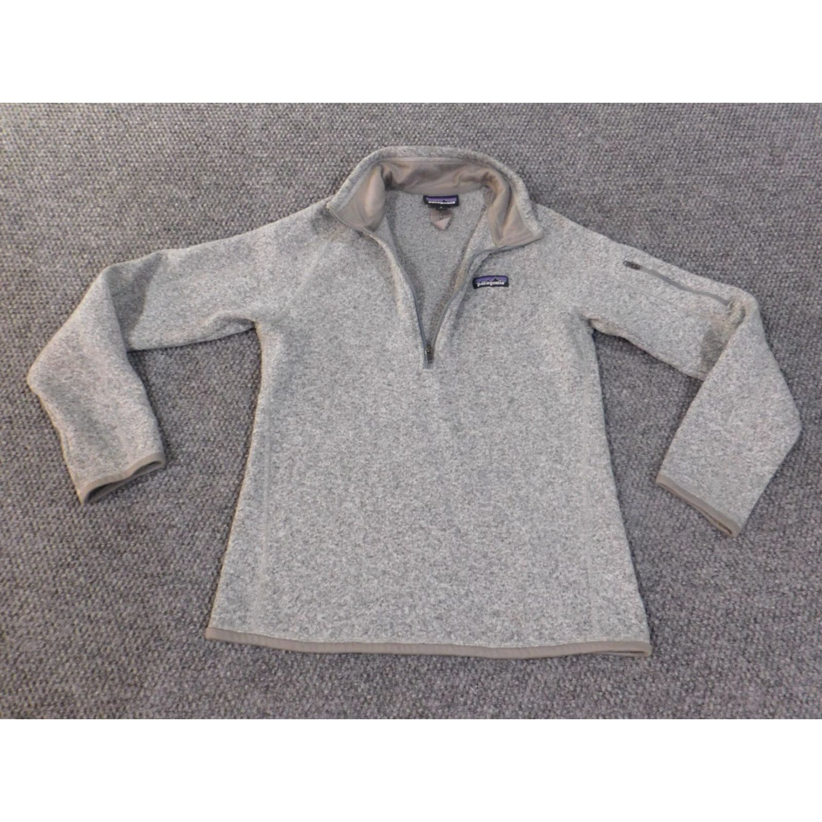 Patagonia Patagonia Sweater Womens Medium Gray 1/4 zip Outdoor Pullover Knit Logo Mock Neck Long Sleeve Regular Classic 1/4 Zip Outdoor Womens Size M / US 6-8 / IT 42-44 - 4 Thumbnail