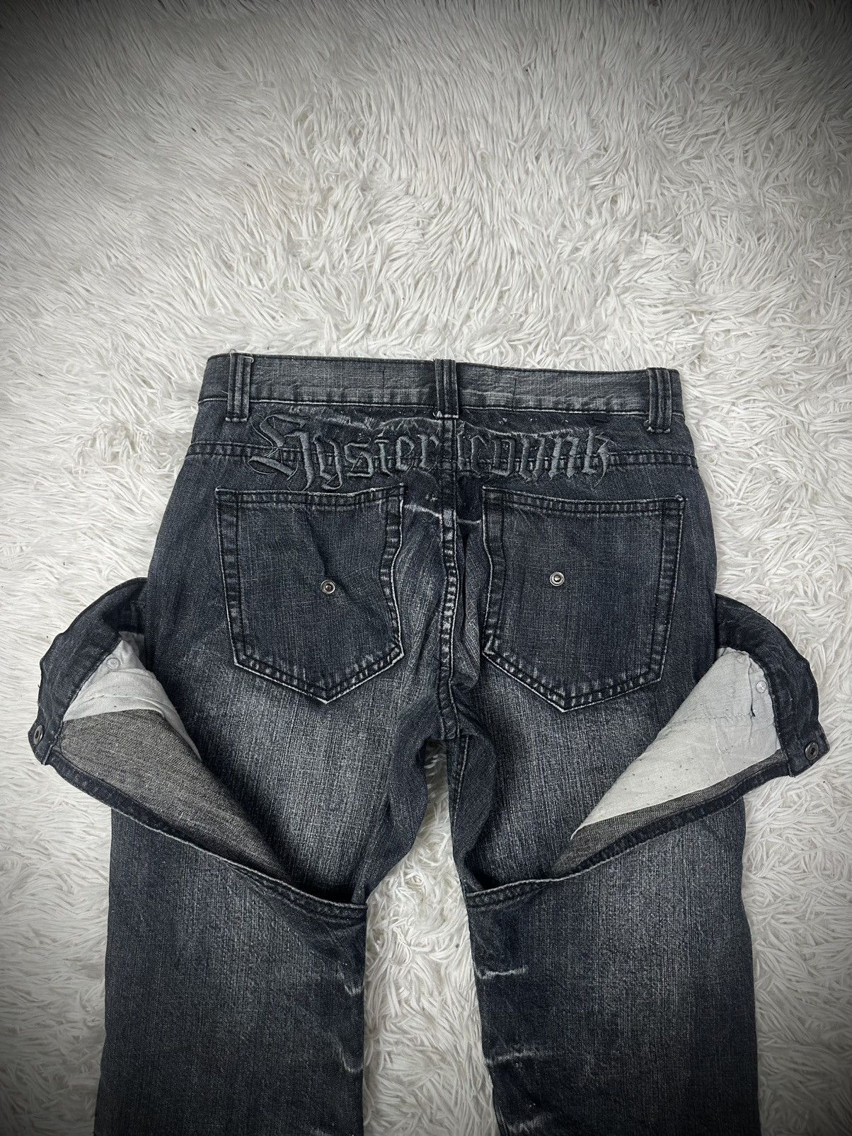 KMRii rare 00s punk soul hysteric double waist flare denim jeans Size US 31 - 6 Thumbnail