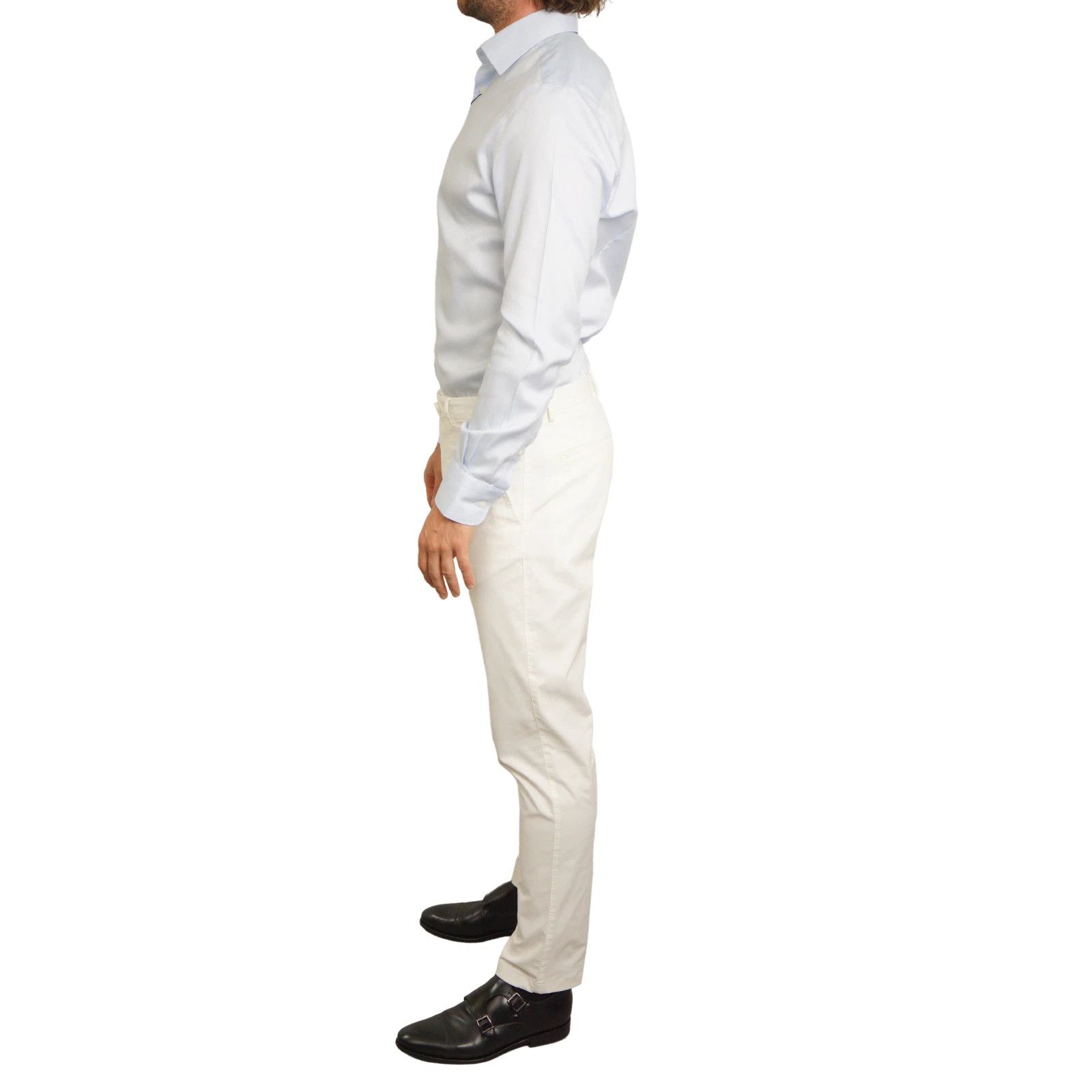 Suitsupply Men Suitsupply Porto Novo Trousers Off White US54 W37 L35.5 Size 54R - 4 Thumbnail