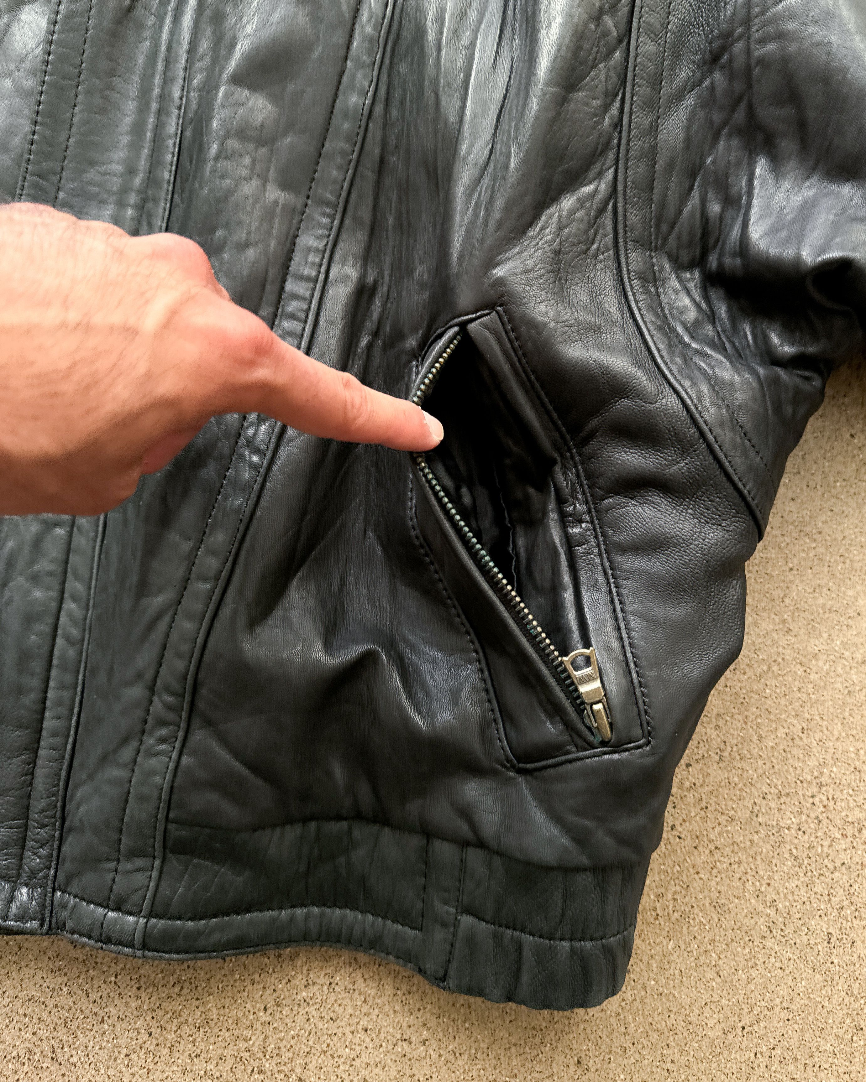 Vintage Vintage Pelle Studio Leather Bomber Jacket Black Soft Moto Size US L / EU 52-54 / 3 - 4 Thumbnail