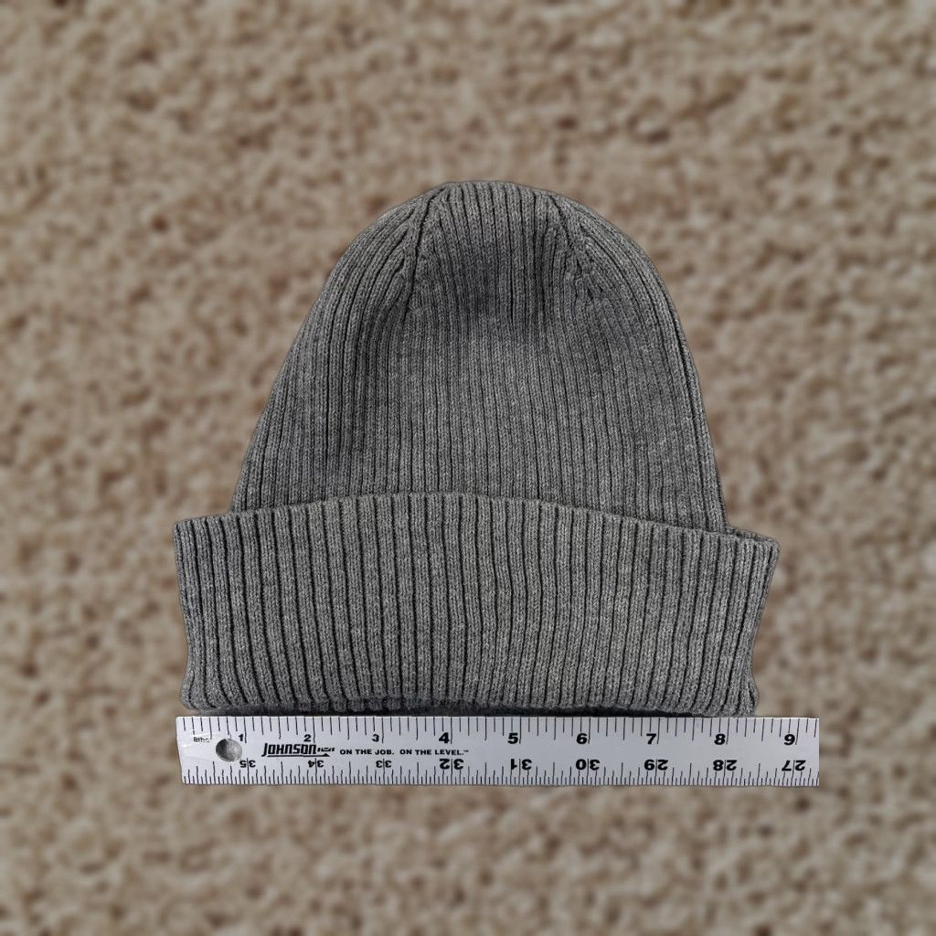 Vintage Beanie Toque Adult One Size Gray Knit Cotton Blend Winter Snow Ski Size ONE SIZE - 1 Thumbnail