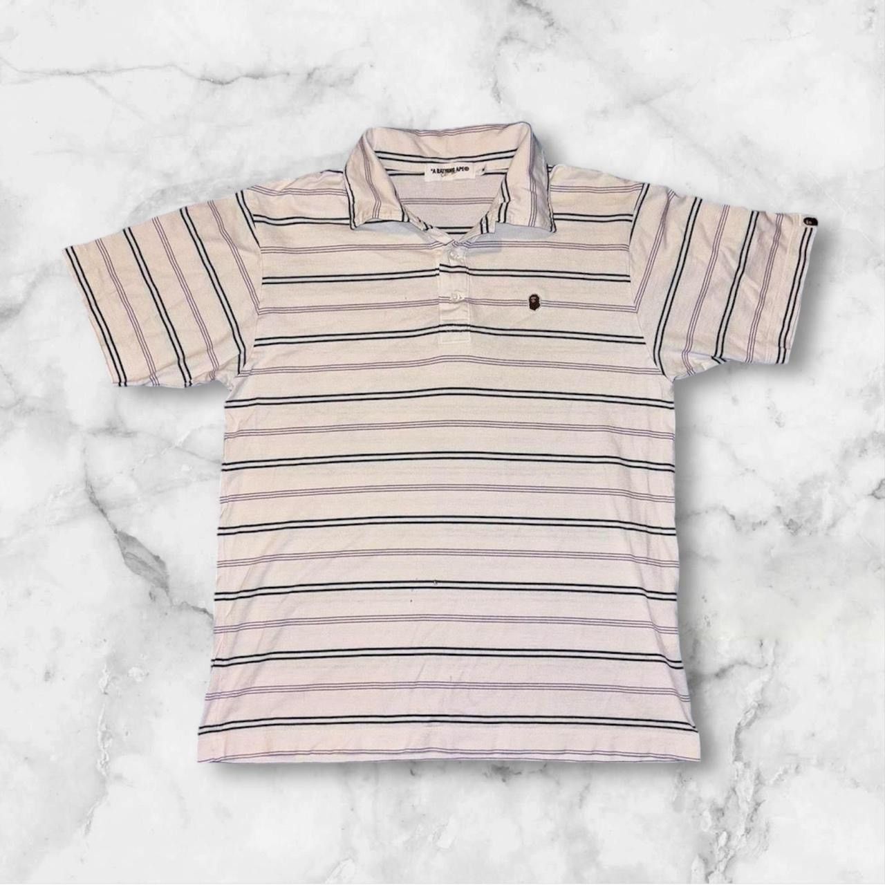 Bape One Point Striped Polo Size US M / EU 48-50 / 2 - 1 Thumbnail