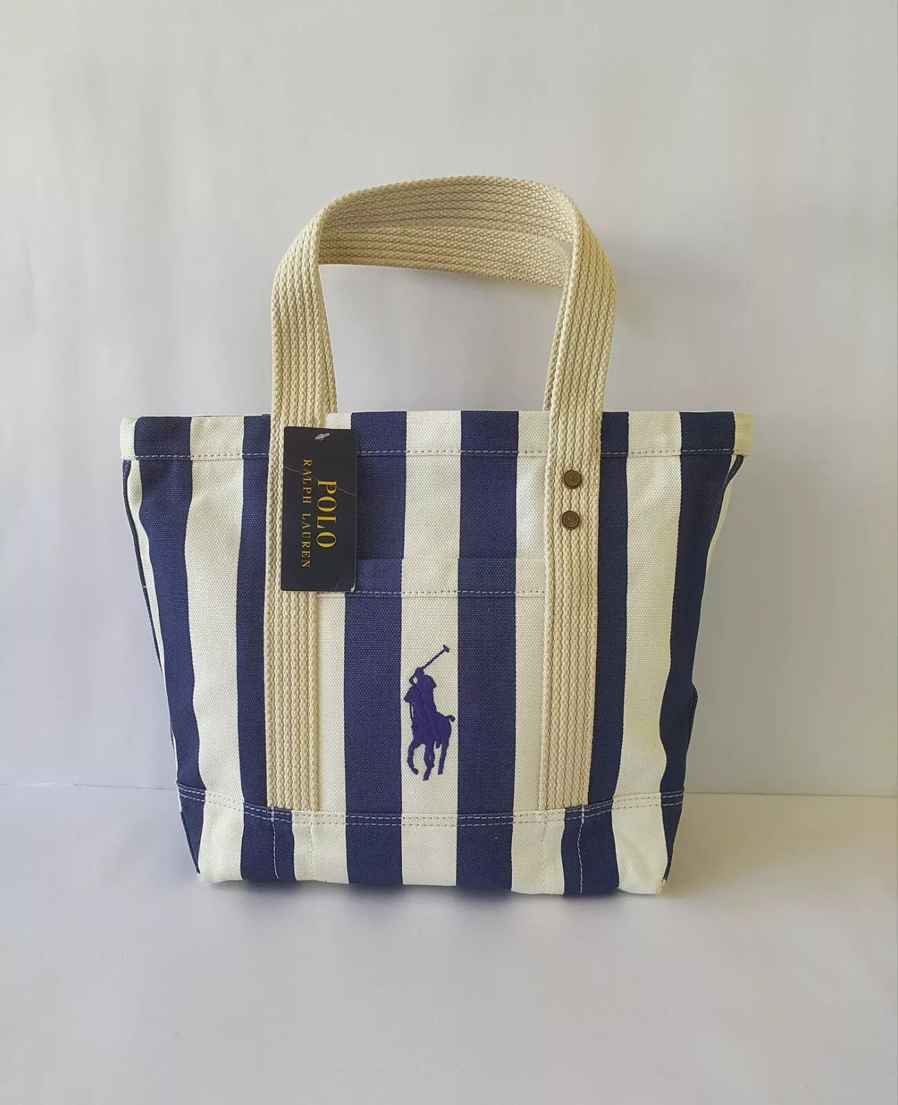 Polo Ralph Lauren Polo Ralph Lauren pony embroidered striped tote bag IFD 8019 Size ONE SIZE - 1 Thumbnail