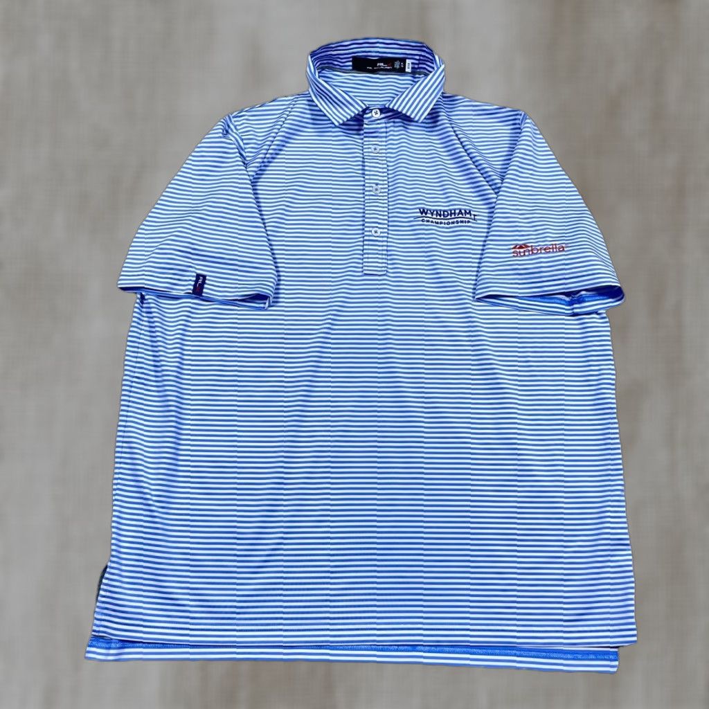 RLX Ralph Lauren VINTAGE RLX Ralph Lauren Polo Shirt Men XL Blue Striped Performance Wyndham Golf Corse Size US XL / EU 56 / 4 - 1 Thumbnail