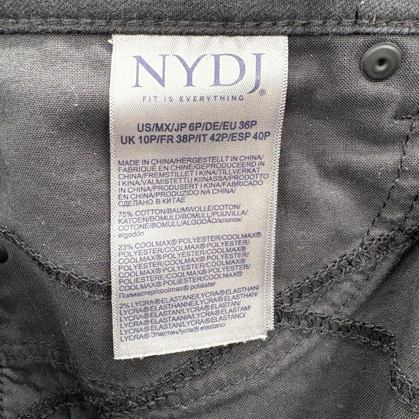 NYDJ VINTAGE NYDJ Margot Girlfriend Jeans Womens 6P Black Mid Rise Stretch Cool Embrace Denim Size 28" / US 6 / IT 42 - 4 Thumbnail