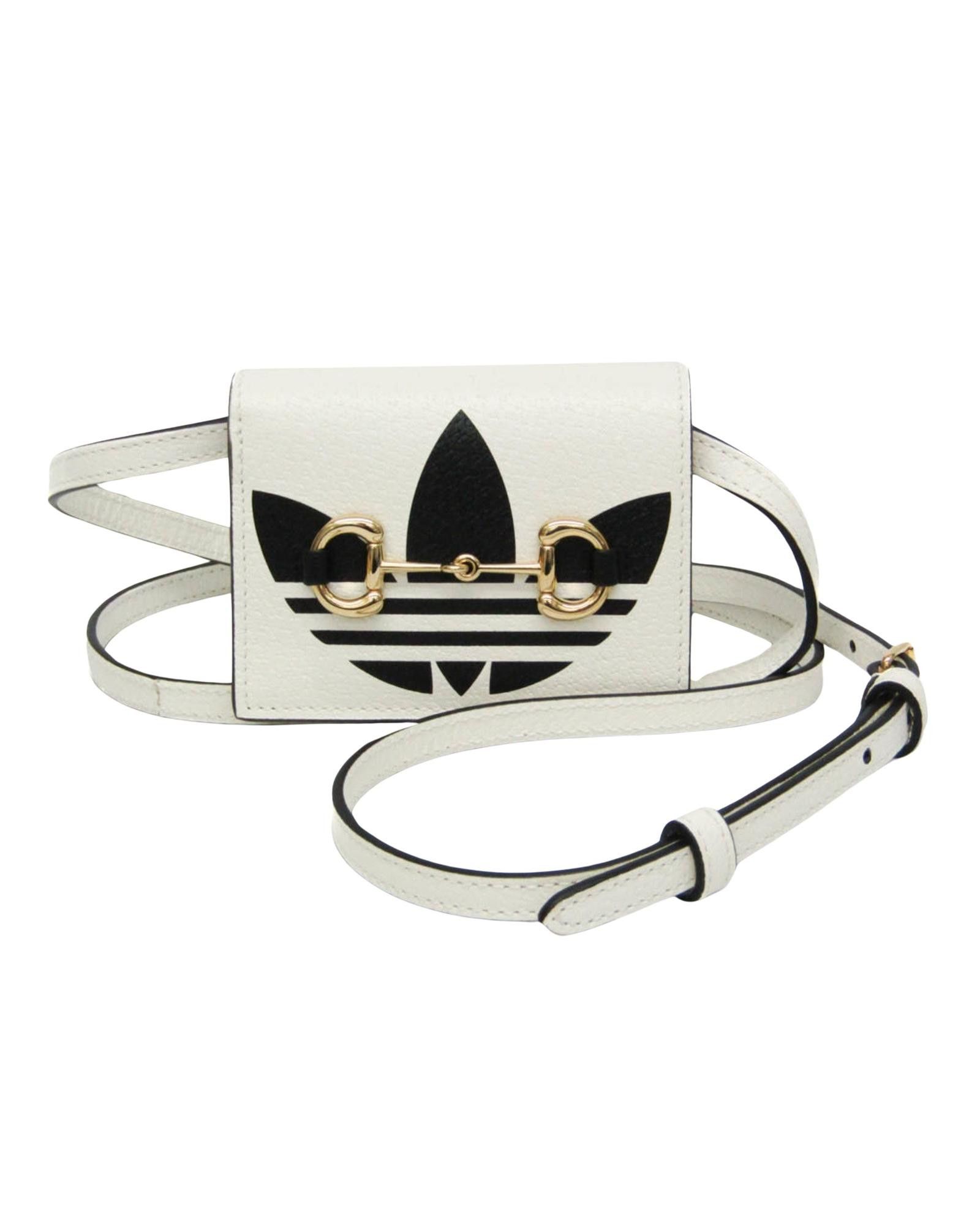 image of Gucci Horsebit Chain/shoulder Wallet In Premium Leather in White, Women's