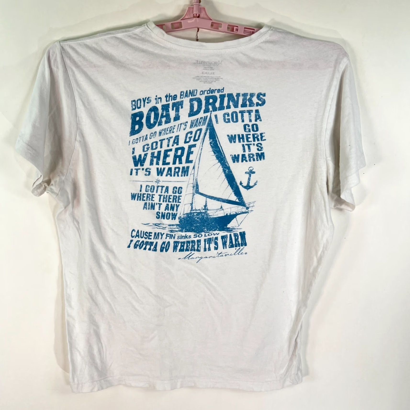 Vintage Margaritaville Graphic T Shirt White XL - Margaritaville Shirt Men 90s Beach Music Sail Decade Theme Size US XL / EU 56 / 4 - 3 Thumbnail
