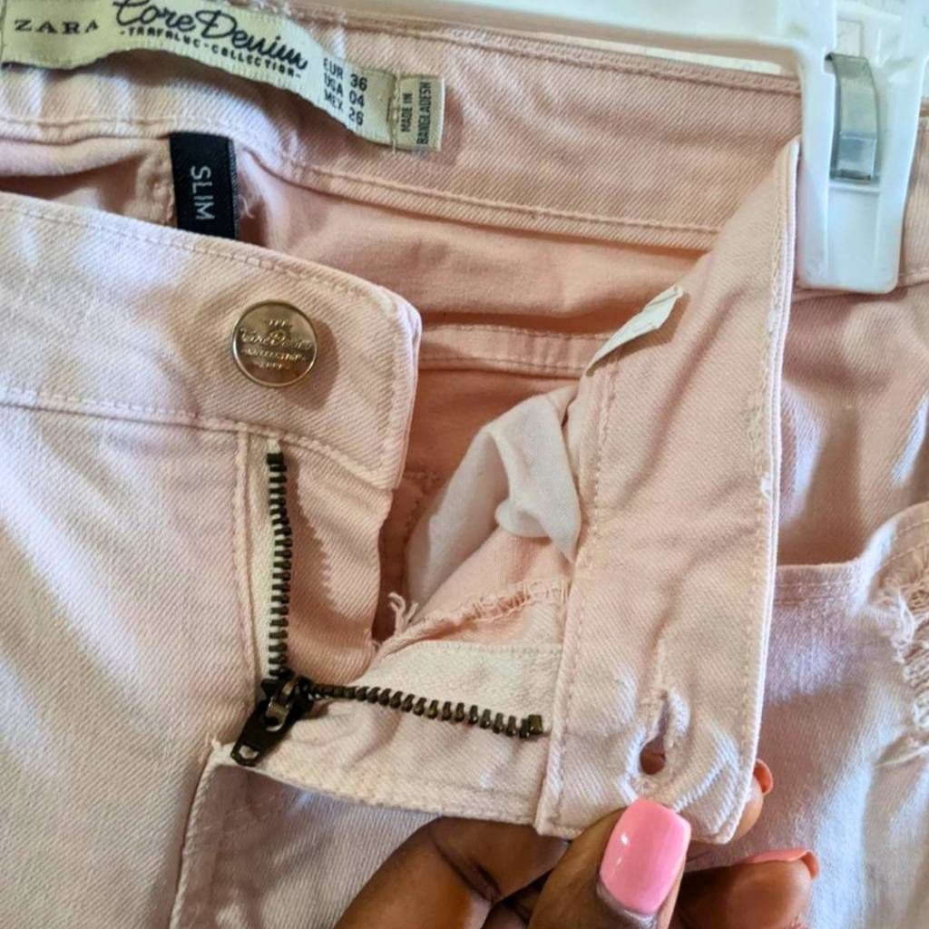 Zara Zara Trafaluc Pink Slim Fit Jeans Women’s Size 4 Core Denim Size 27" / US 4 / IT 40 - 4 Thumbnail