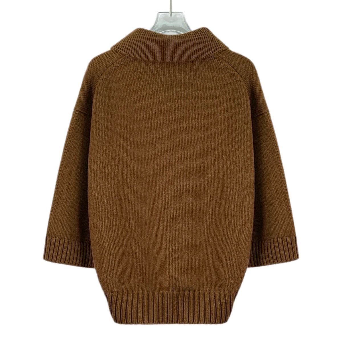 Hermes Hermes Brown Cashmere Lapel Five-sleeve Knit Sweater K26WX Size US M / EU 48-50 / 2 - 2 Thumbnail