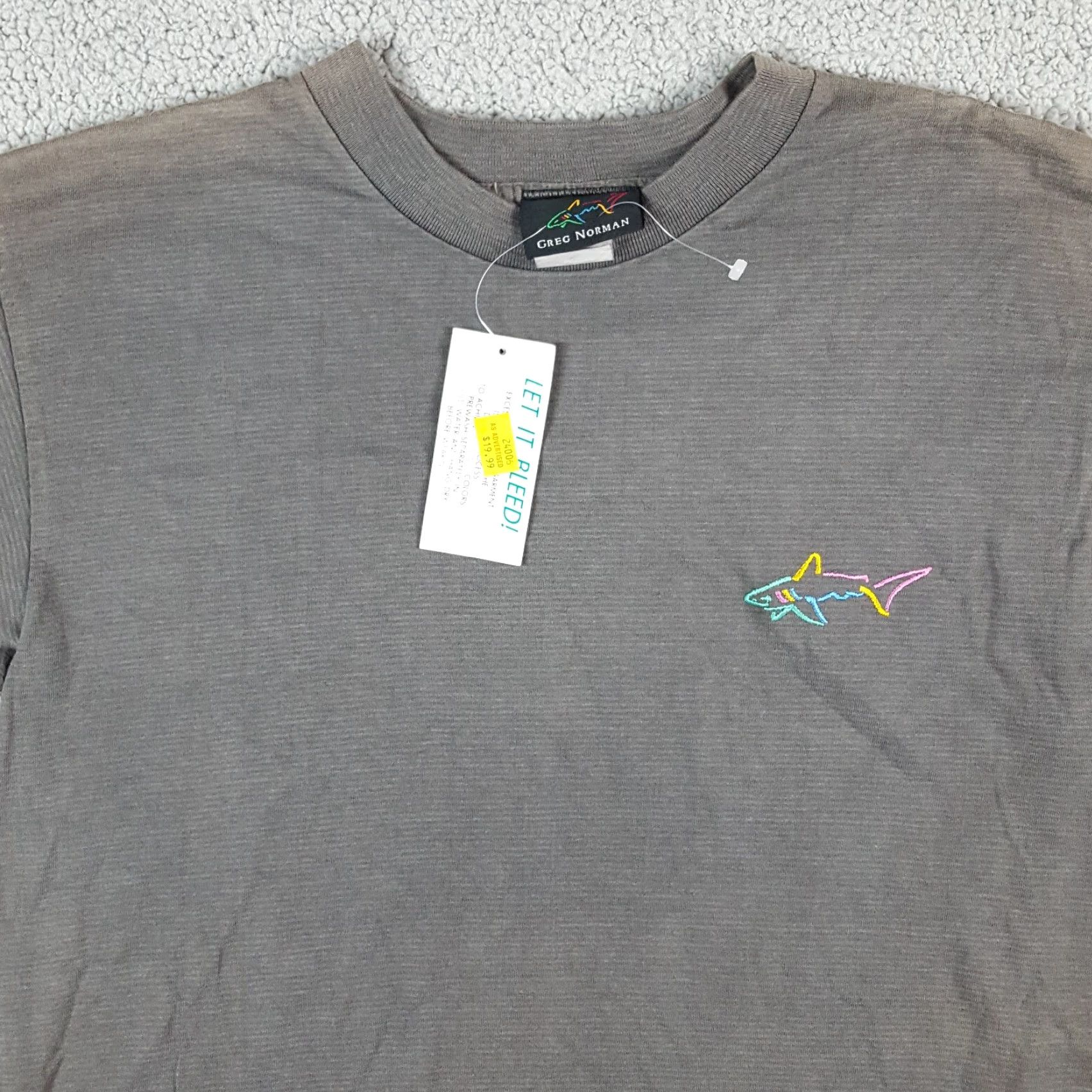 Logo 7 VINTAGE Greg Norman Golf Shark Logo Faded Gray Men's Medium T-Shirt 90s Y2K Casual Preppy Grunge US Made Size US M / EU 48-50 / 2 - 2 Thumbnail