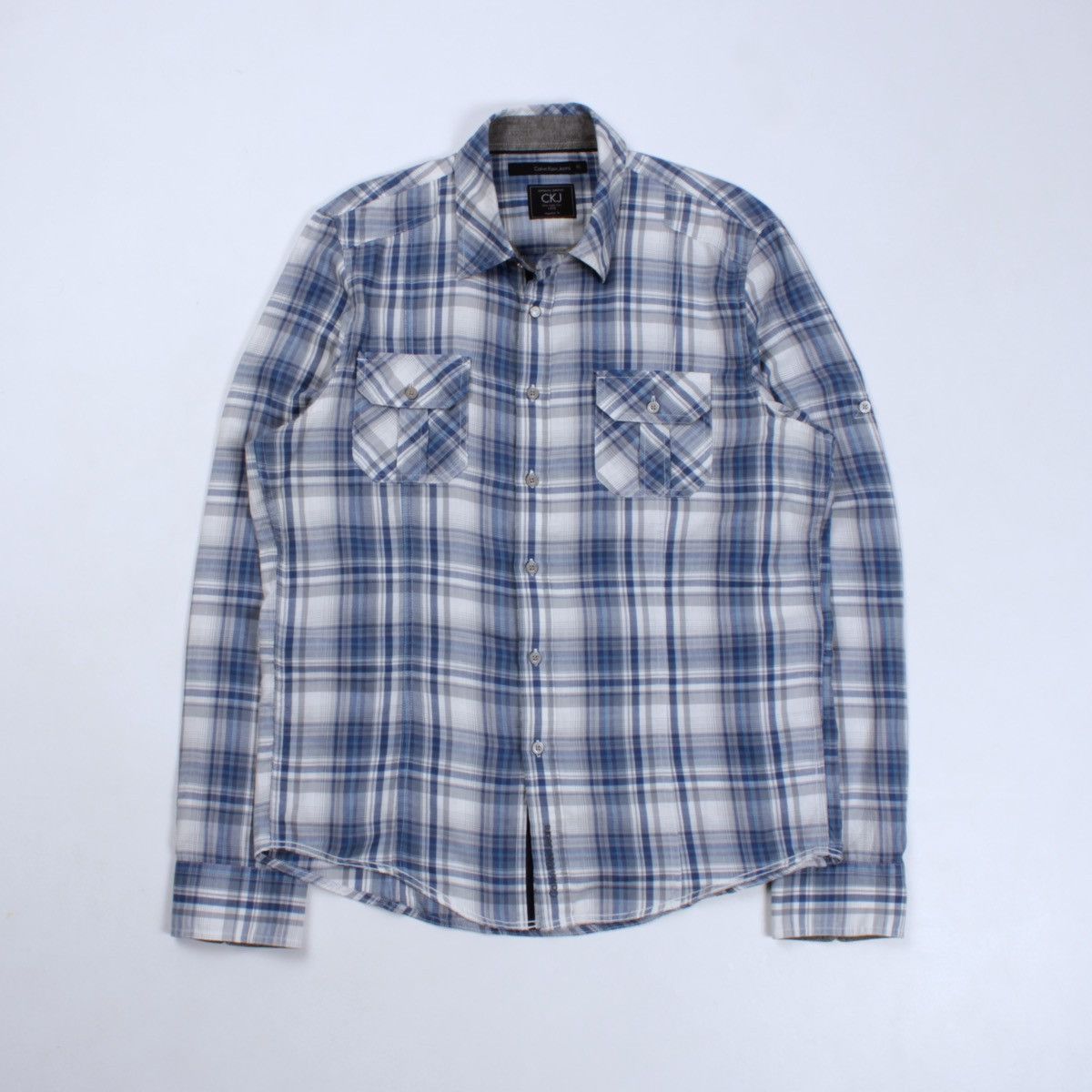 Calvin Klein × Designer CKJ Calvin Klein Jeans Lightweight Long Sleeve Plaid Shirt Size US XL / EU 56 / 4 - 2 Thumbnail