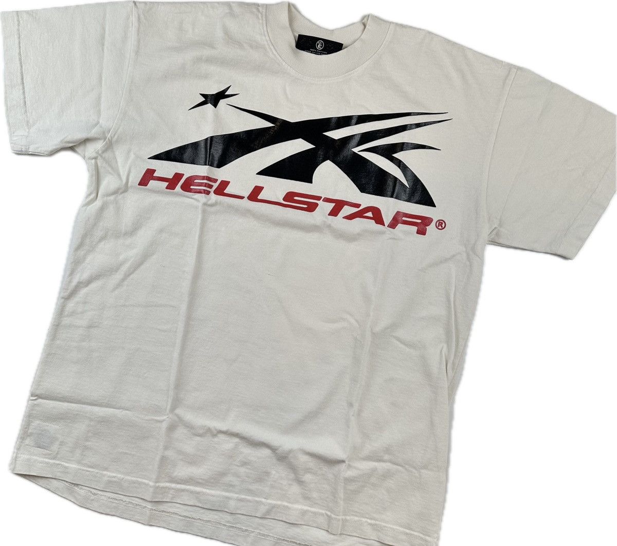 image of Hellstar Sport Logo Gel T-Shirt in White, Men's (Size Small)