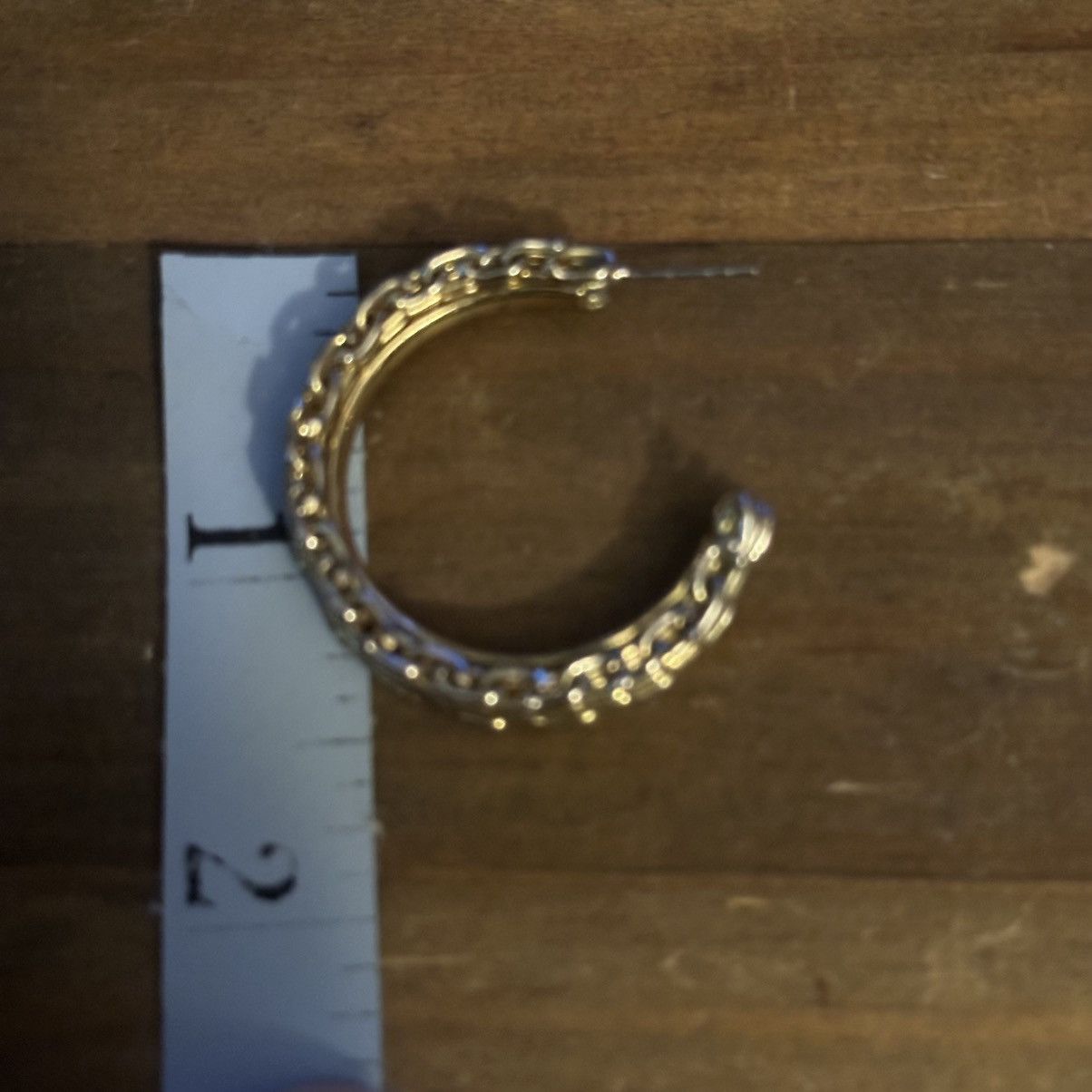 Other Gold tone basketweave hoop post earrings Size ONE SIZE - 2 Thumbnail