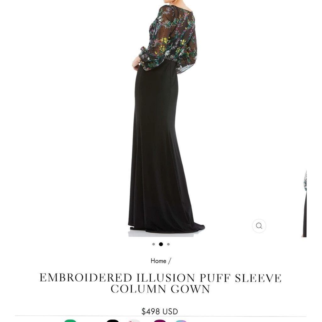 Mac Duggal Mac Duggal EMBROIDERED ILLUSION PUFF SLEEVE Size 6. H Size M / US 6-8 / IT 42-44 - 4 Thumbnail
