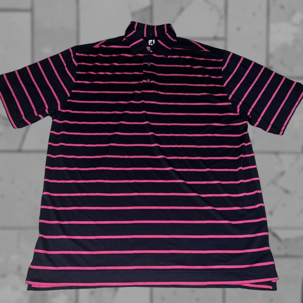 Footjoy FootJoy Polo Mens Size L Black Pink Striped Polo Shirt Men L Pattern Striped Size US L / EU 52-54 / 3 - 1 Thumbnail