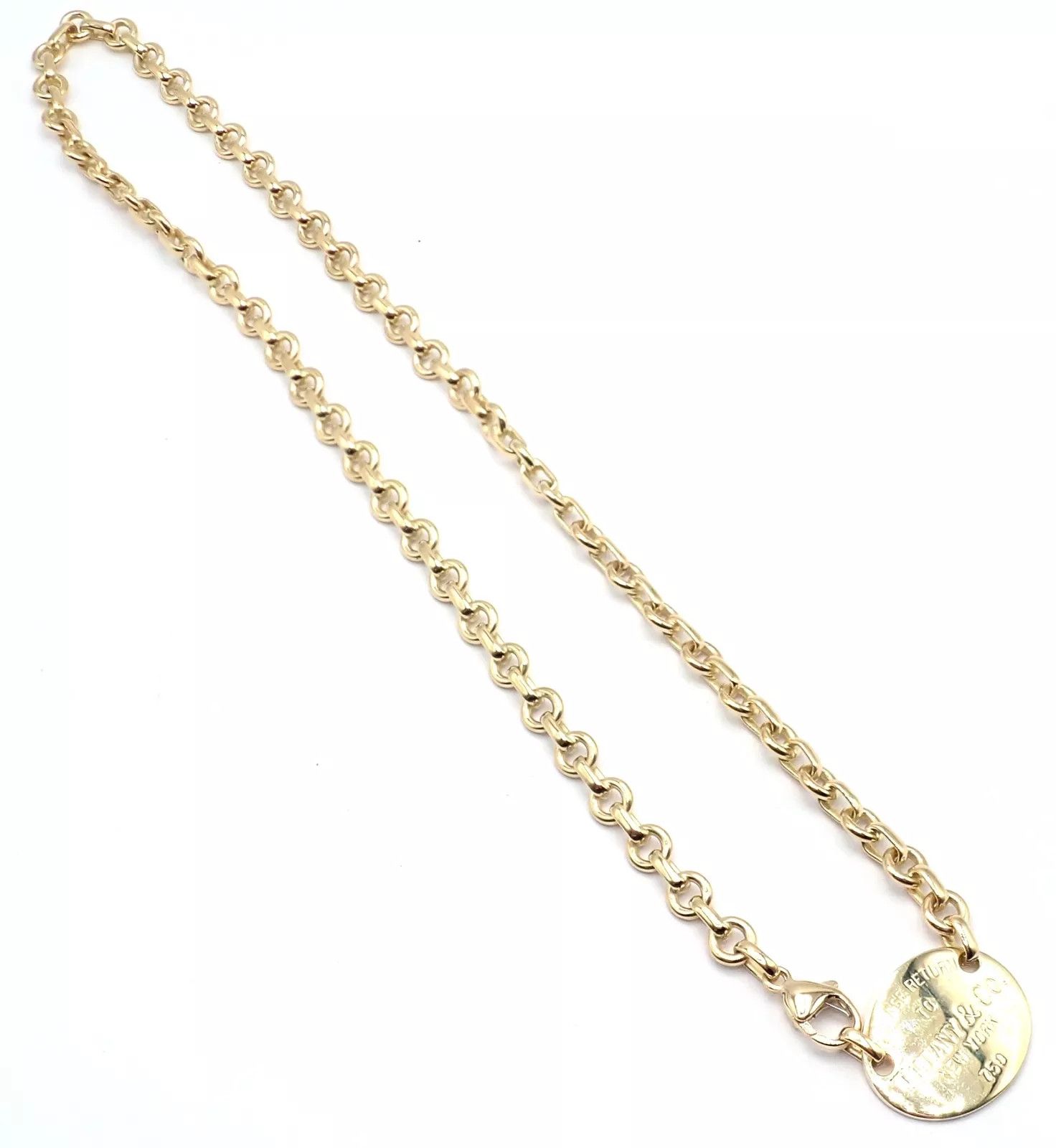 Tiffany & Co. 18k Yellow Gold Oval Tag Link Necklace Size ONE SIZE - 8 Thumbnail