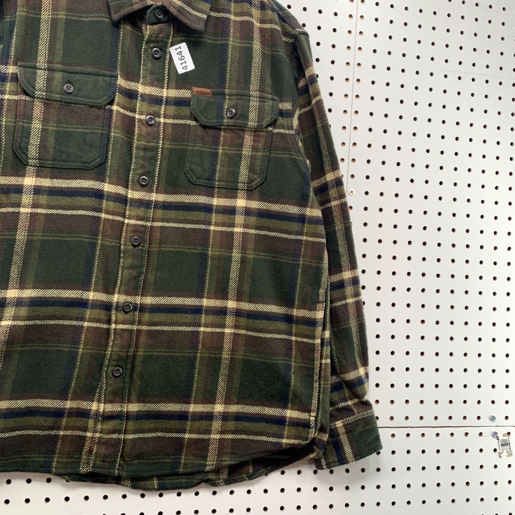 Orvis Orvis Button Shirt Mens Large Green Plaid Heavyweight Shacket 22x29 Button-Up Cotton Flannel Casual Winter Mens Size US L / EU 52-54 / 3 - 6 Thumbnail