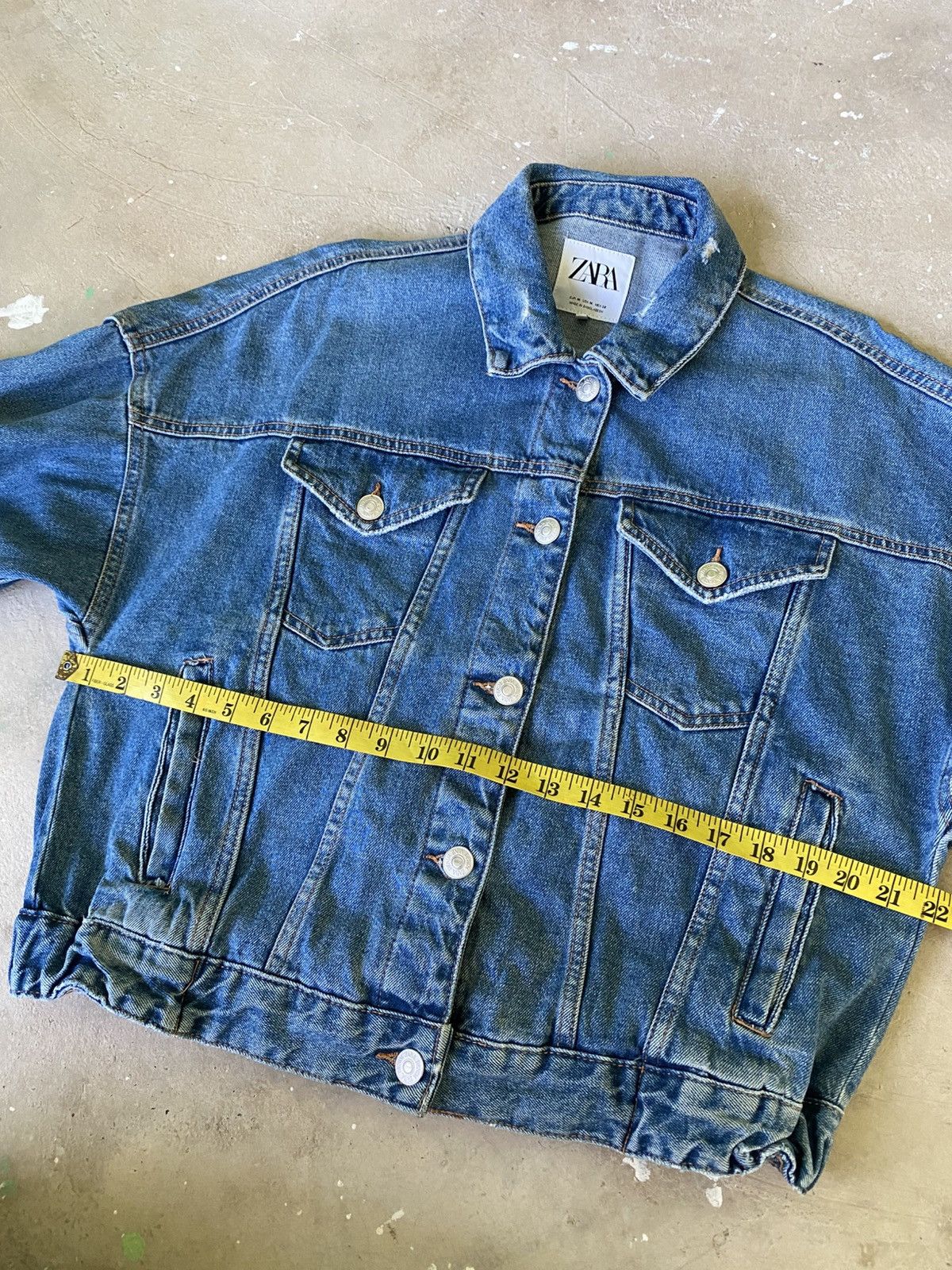 Zara Zara Cropped Denim Jacket Blue Washed Oversized Size M / US 6-8 / IT 42-44 - 11 Thumbnail
