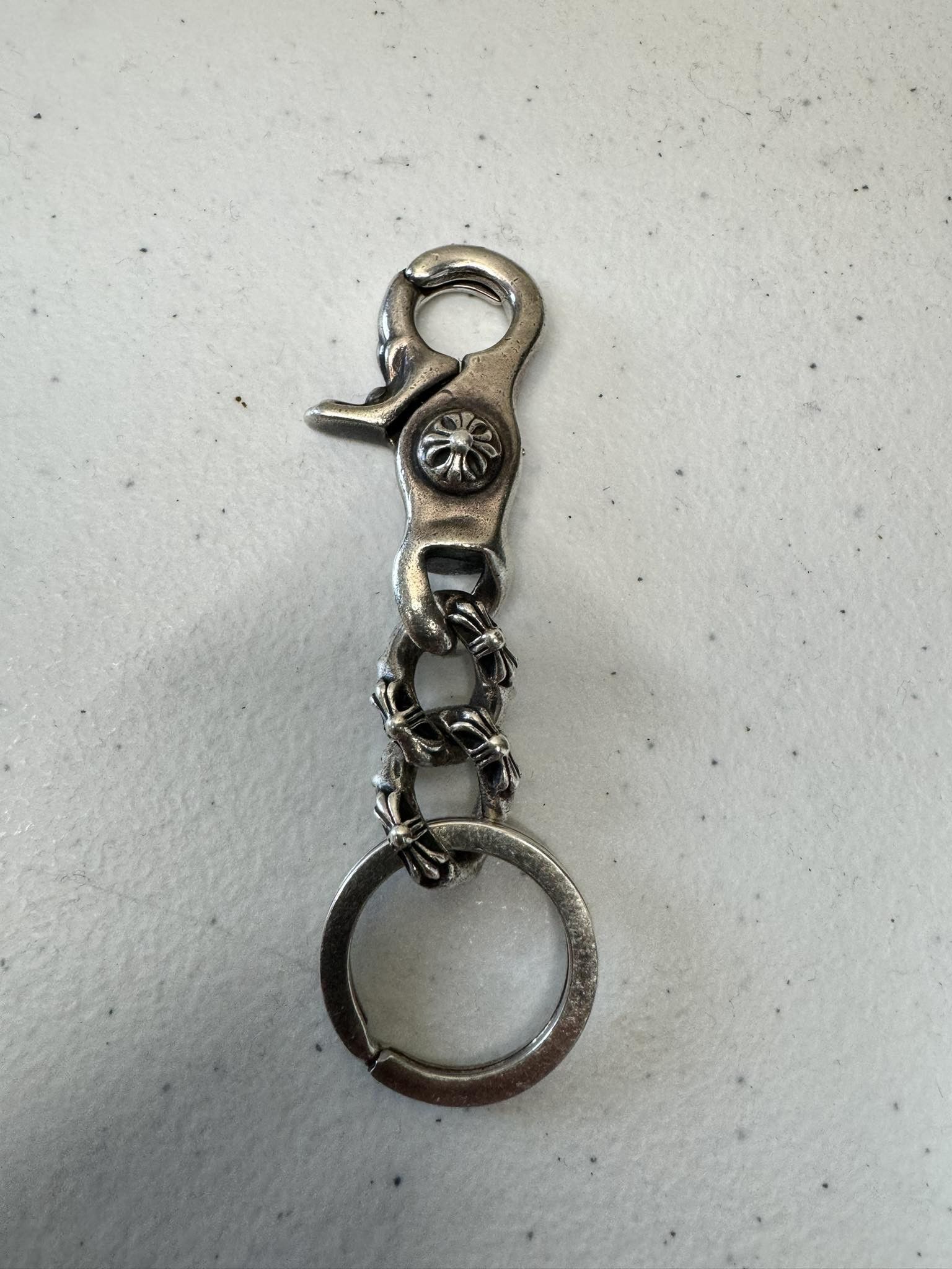 image of Chrome Hearts Extra Fancy Keychain in Silver, Men's