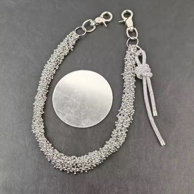 Jewelry Rhinestone Knot Pendant Punk Wallet Pocket Chain Size ONE SIZE - 5 Thumbnail