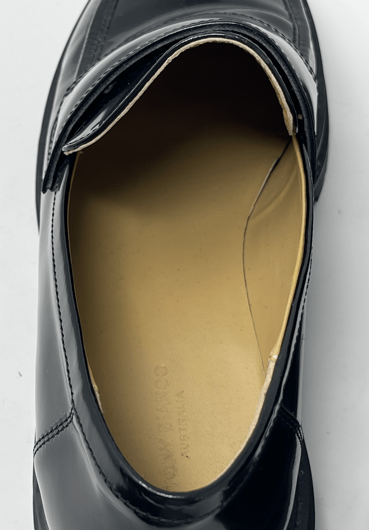 Tony Bianco Black Patent Leather Chunky Loafers Size 10