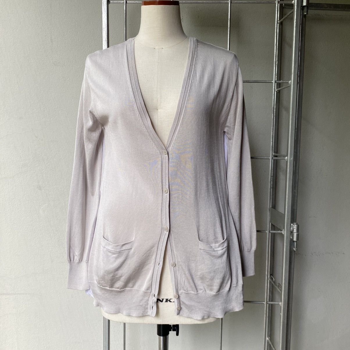 Japanese Brand 😊Beige V-Neck Button-Up Cardigan with Pockets Size M / US 6-8 / IT 42-44 - 5 Thumbnail