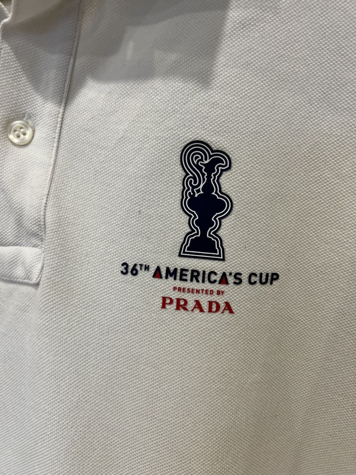Prada Prada Mens White Polo Shirt Size US XL / EU 56 / 4 - 3 Thumbnail