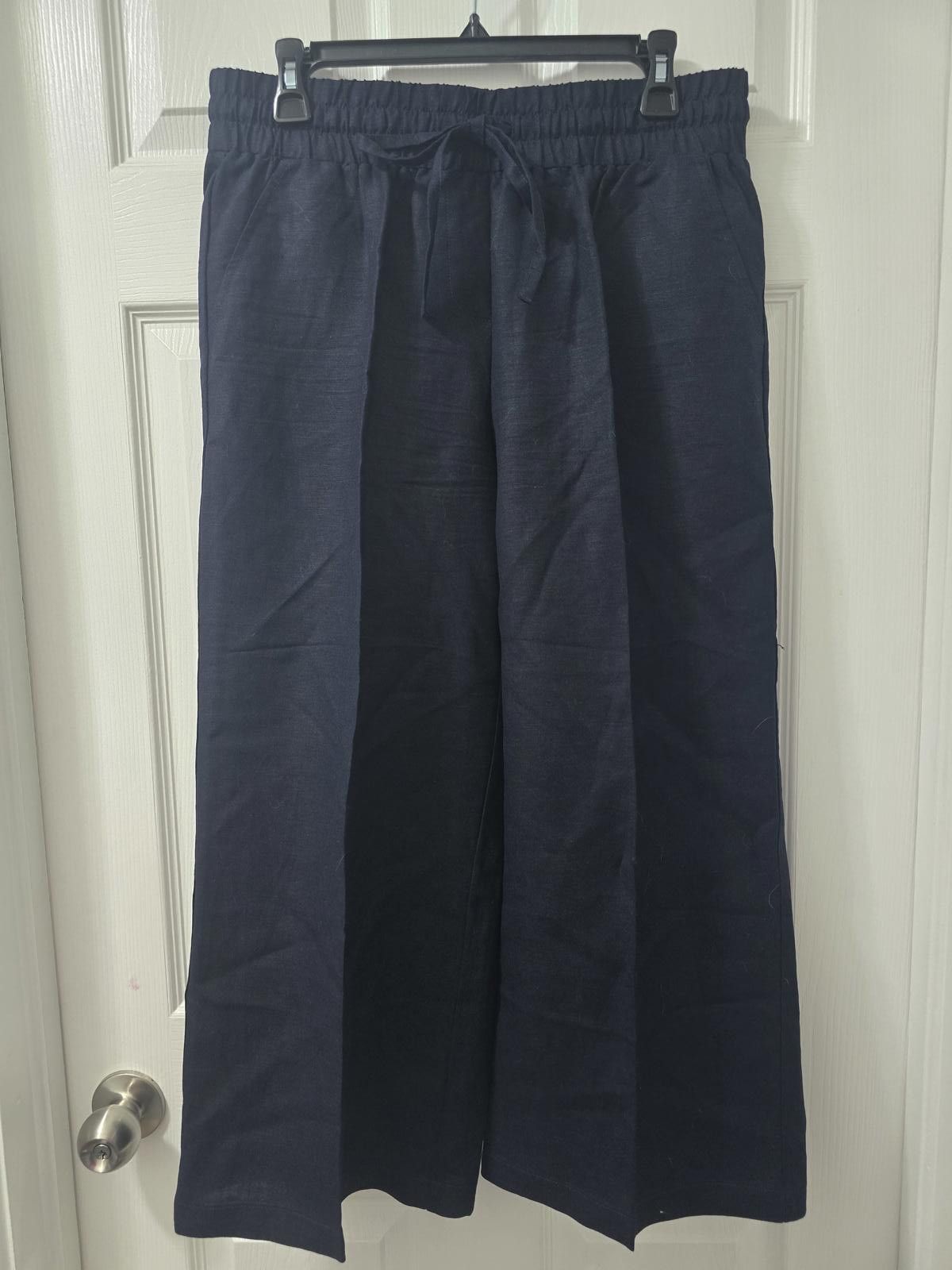 Other Zac & Rachel Navy Blue Wide Leg Drawstring Pants Size 32" / US 10 / IT 46 - 1 Thumbnail