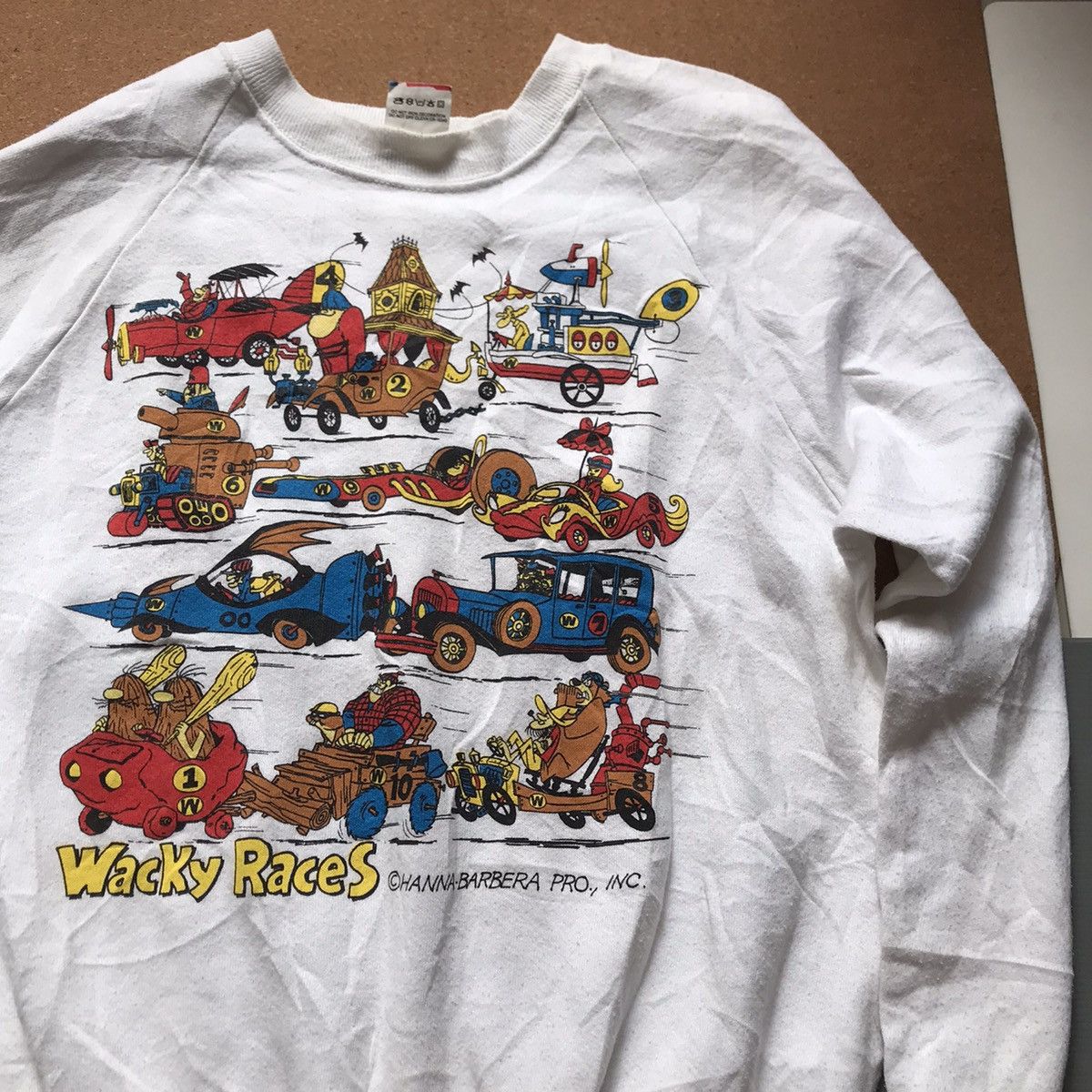 Cartoon Network × NASCAR × Vintage Vintage 1980s Hanna Barbera RARE Wacky Races Sweatshirt Size US M / EU 48-50 / 2 - 6 Thumbnail
