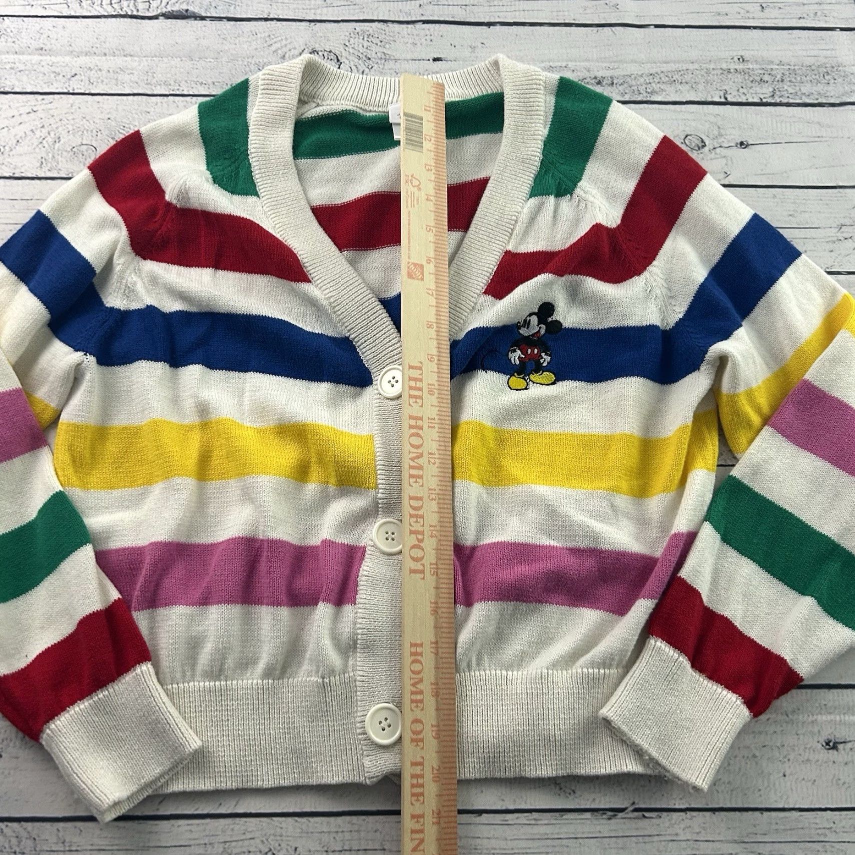 Disney Disney Mickey Mouse Cardigan Sweater Women's M Rainbow Multicolor - 100 Character Size M / US 6-8 / IT 42-44 - 4 Thumbnail