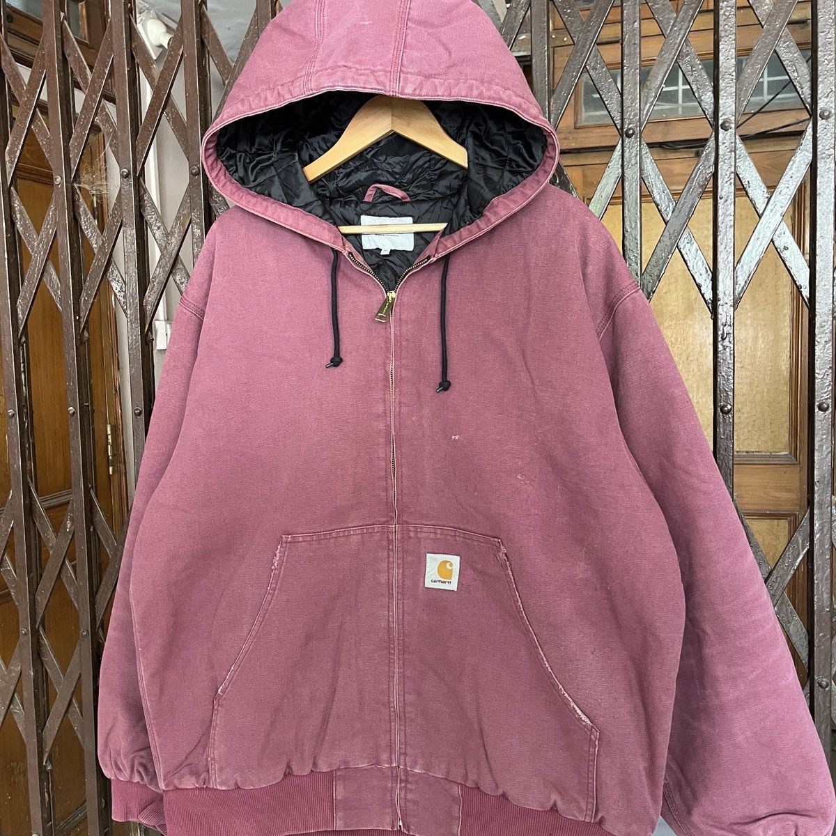 Carhartt Vintage Carhartt Hooded Active Jacket Pink Size US XL / EU 56 / 4 - 2 Thumbnail