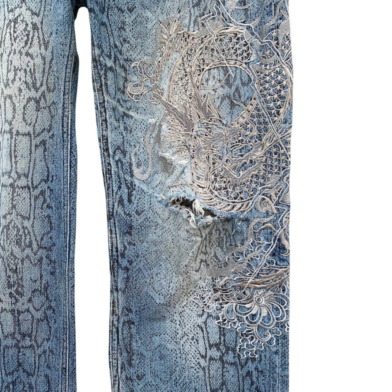Karakuri Tamashii Distressed Karakuri Tamashii Snakeskin Dragon Embroidered Size US 33 - 6 Thumbnail