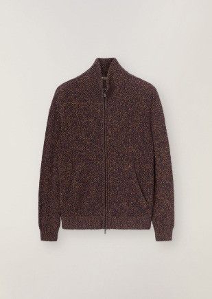 image of Loro Piana O1Loc1C0124 Mock-Neck Bomber Jacket In Brown, Men's (Size XL)