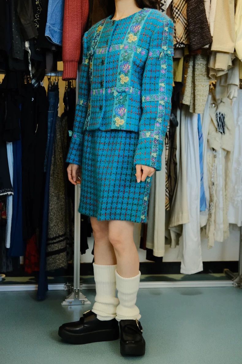 Kenzo KENZO Peacock blue coarse woolen brocade set Size M / US 6-8 / IT 42-44 - 2 Thumbnail