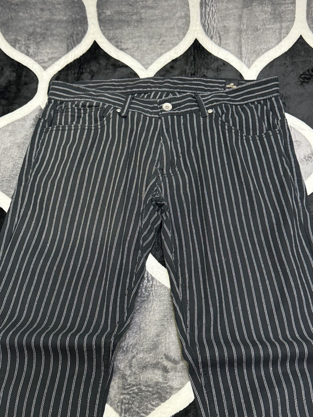 Tornado Mart Vintage Semantic Design Pinstripe Retro Pant Size US 32 / EU 48 - 3 Thumbnail