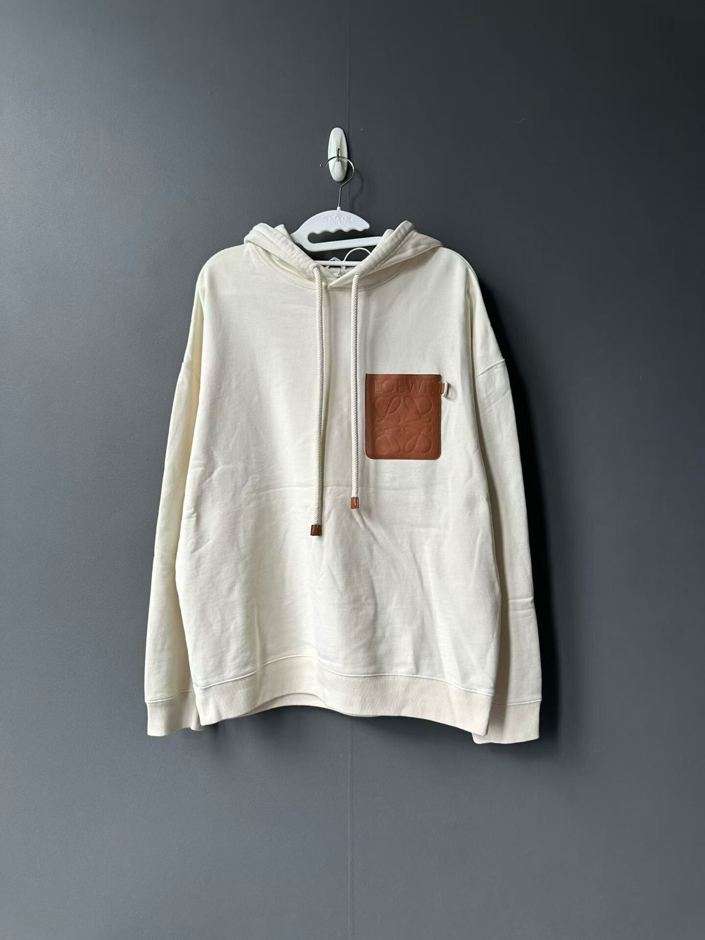 Loewe Loewe White Leather Patch Hoodie Size US M / EU 48-50 / 2 - 1 Thumbnail