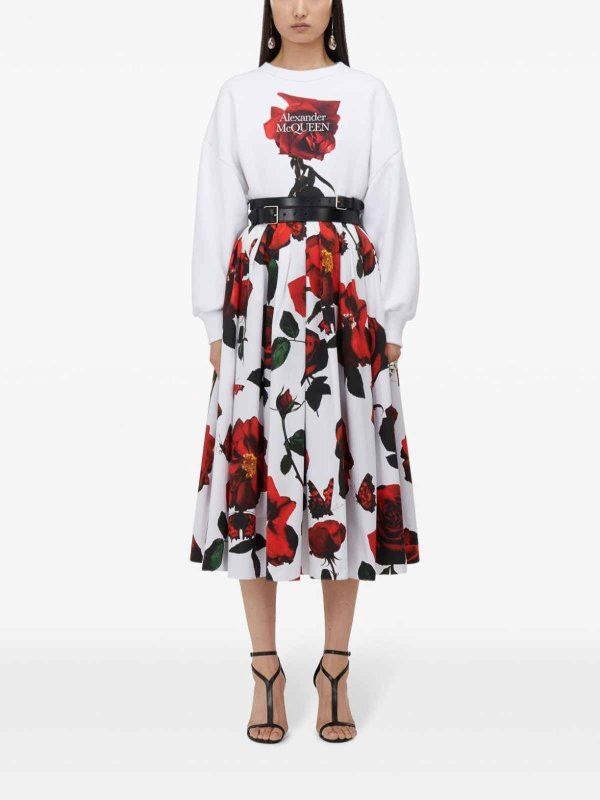 o1srvl11e0326 Pleated Midi Skirt in Multicolor