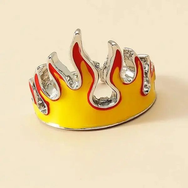 Jewelry × Vintage Goth Punk Flame 🔥 Ring Unisex Size ONE SIZE - 1 Thumbnail
