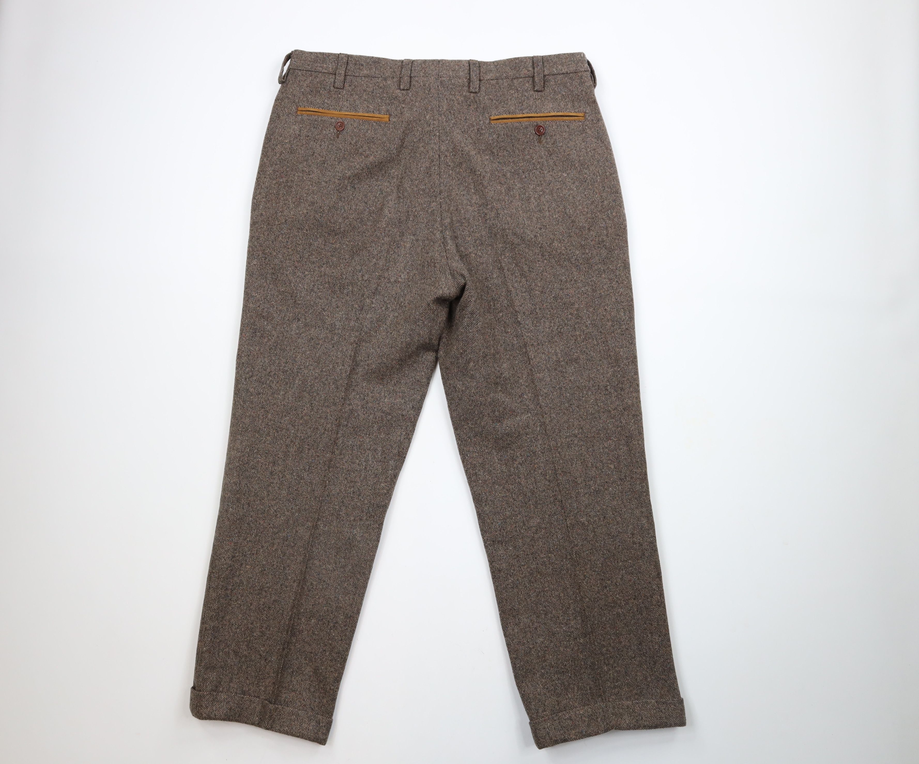 Orvis Vintage 90s Orvis Trim Cuffed Wool Tweed Chino Pants Brown Size US 38 / EU 54 - 7 Thumbnail