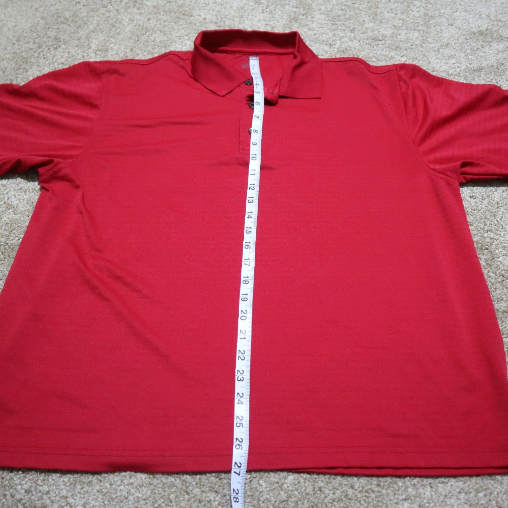 George George Polo Shirt Mens L Red Golf Casual Short Sleeve Button-Down Collared Shirt Size US L / EU 52-54 / 3 - 5 Thumbnail