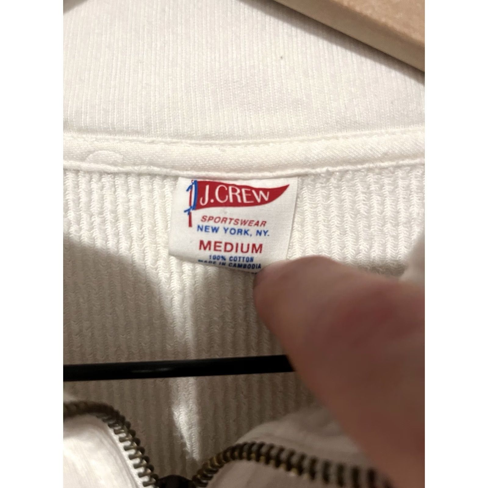 J.Crew VINTAGE J.Crew Half-zip Ribbed Terry Pullover Classic Ivory Pine Stripe M Mens Sweater Size US M / EU 48-50 / 2 - 6 Thumbnail