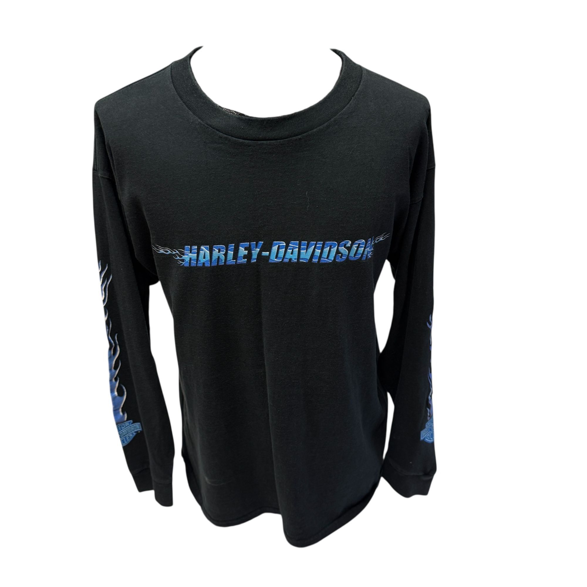 Harley Davidson Y2K Harley Davidson Blue FLAME Motorcycle LIGHTHOUSE Biker Size US XL / EU 56 / 4 - 5 Thumbnail