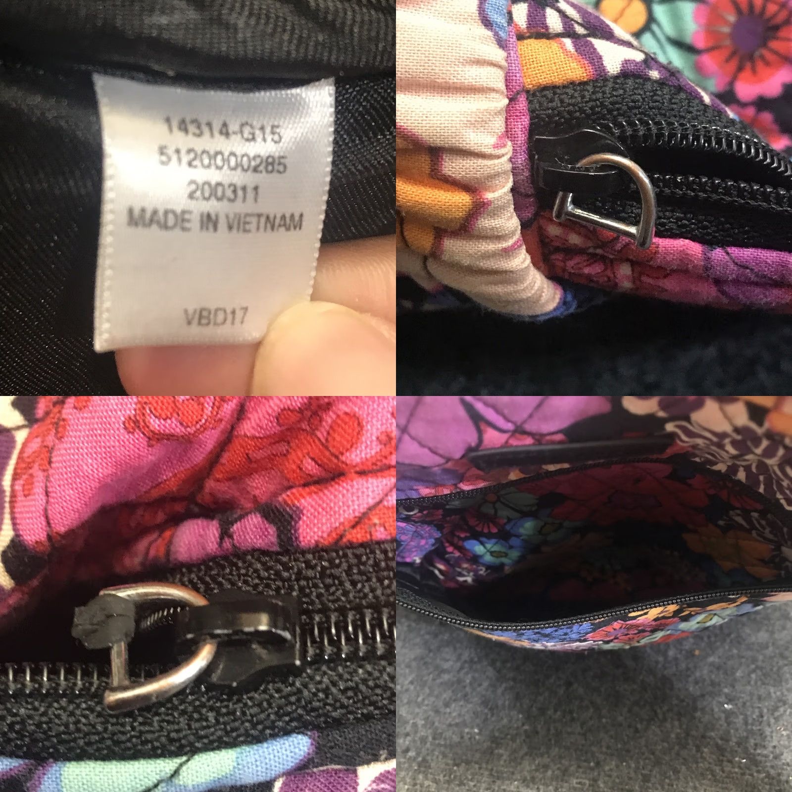 Vera Bradley Vera Bradley Campus Backpack Fiesta Floral Quilted Travel Bag 14314-G15 VBD17 Size ONE SIZE - 9 Thumbnail