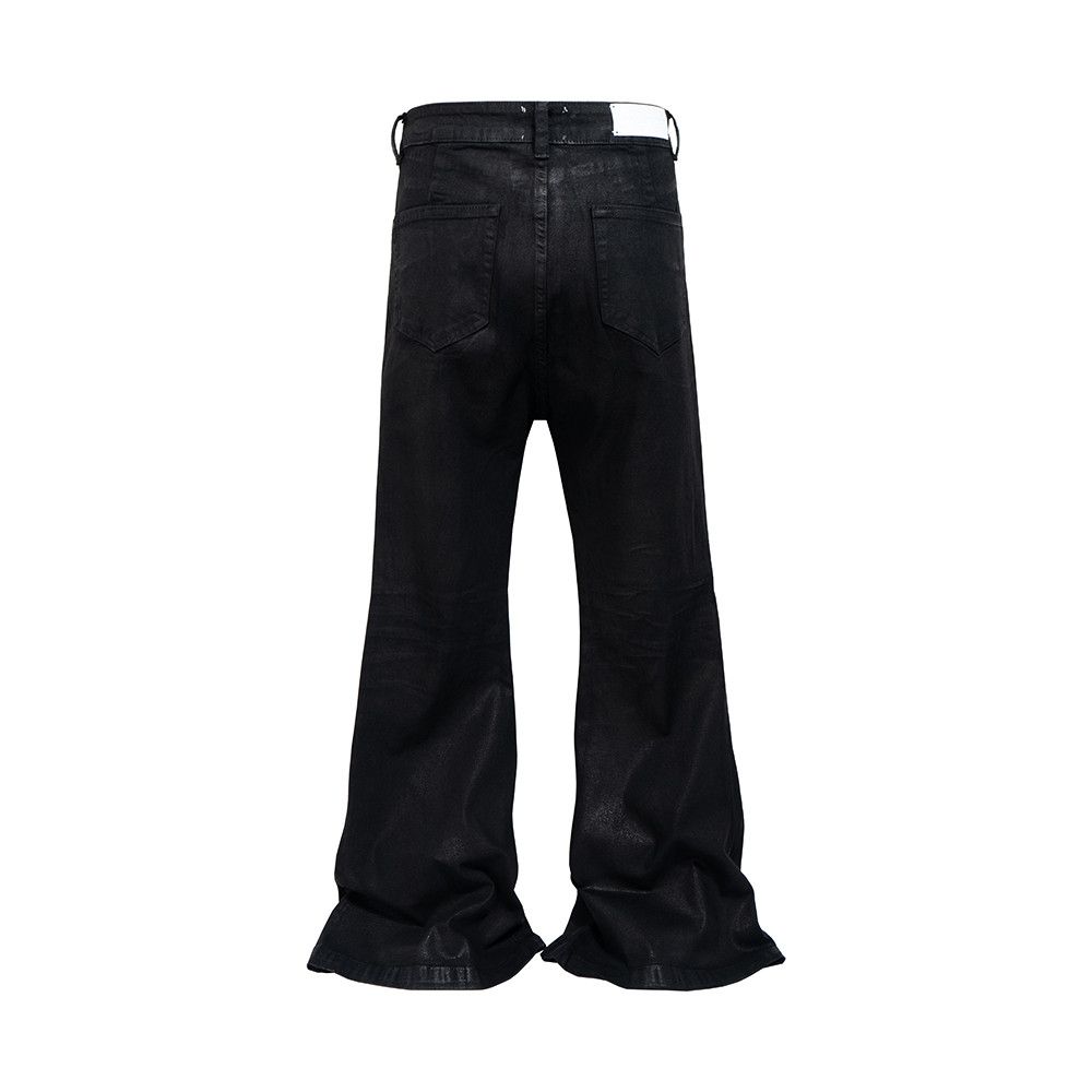 Japanese Brand × Jean Streetwear Black Glue Coated Boot Cut Unisex Size US 34 / EU 50 - 5 Thumbnail