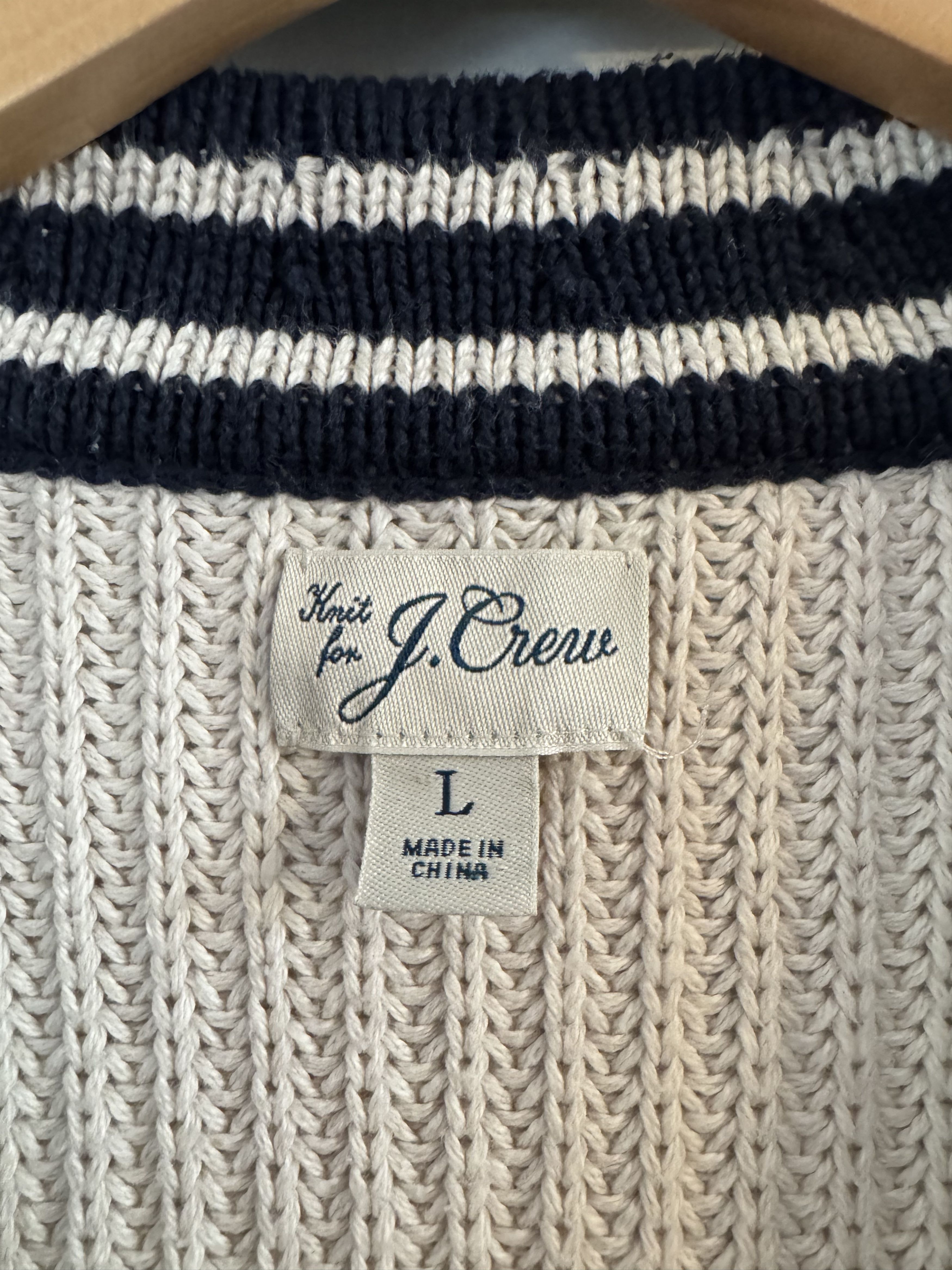 J.Crew J.Crew Lightweight Cotton Varsity Stripe Cardigan, size L Size 40 - 5 Thumbnail